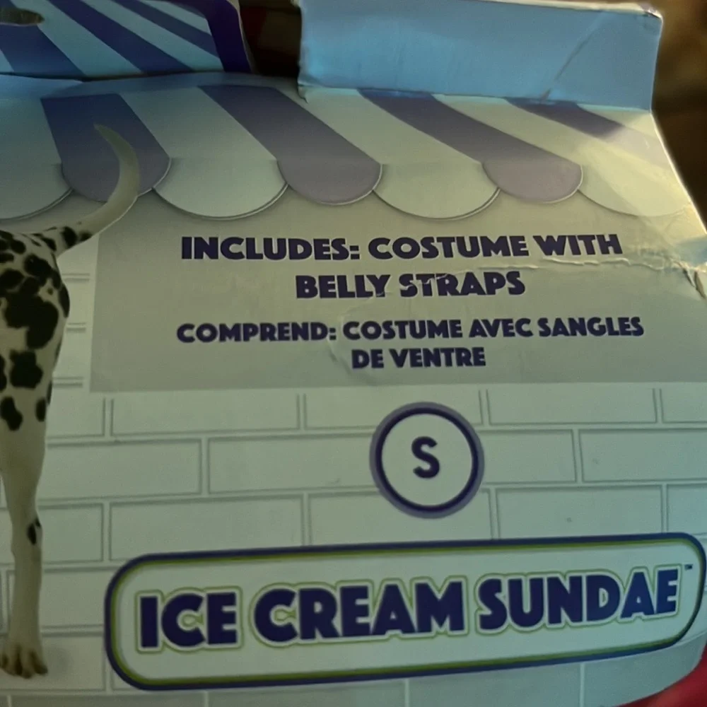 NWT ice cream sundae small dog costume